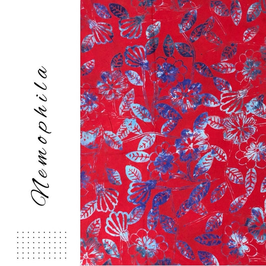 Sarong Bali | Nemophila Red Pattern | Bali Sini Shop