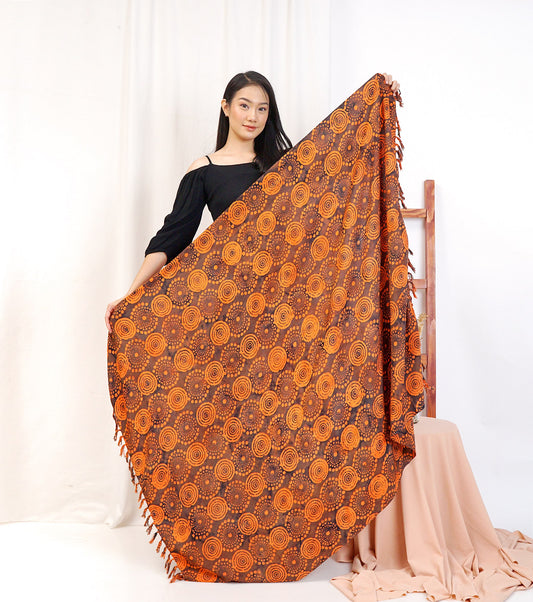 Sarong Bali | Galaxy Orange Pattern | Bali Sini Shop